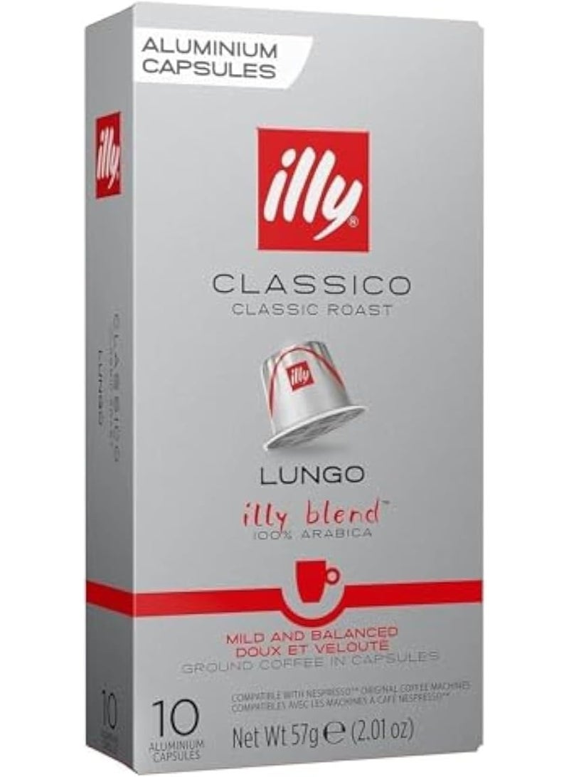 Illy Lungo Classico Nespresso Compatible Pods - 10 Capsules